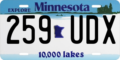 MN license plate 259UDX