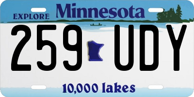 MN license plate 259UDY