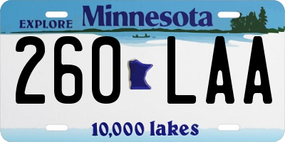 MN license plate 260LAA