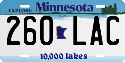 MN license plate 260LAC