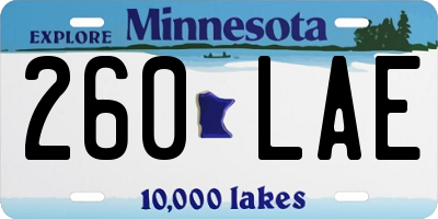 MN license plate 260LAE