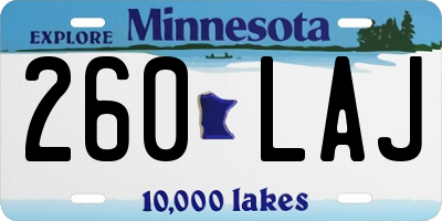 MN license plate 260LAJ