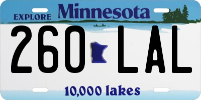 MN license plate 260LAL