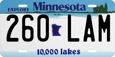 MN license plate 260LAM
