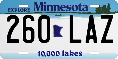 MN license plate 260LAZ