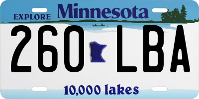 MN license plate 260LBA