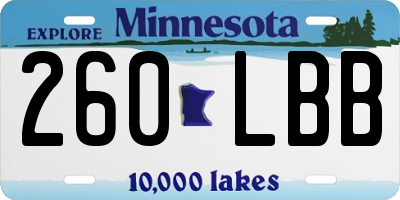 MN license plate 260LBB