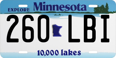 MN license plate 260LBI