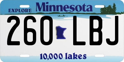 MN license plate 260LBJ