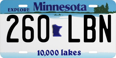 MN license plate 260LBN
