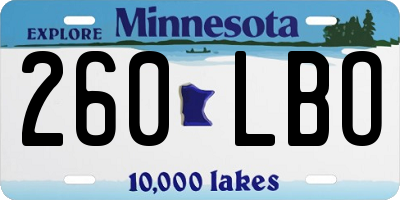 MN license plate 260LBO
