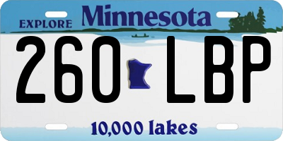 MN license plate 260LBP