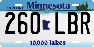 MN license plate 260LBR