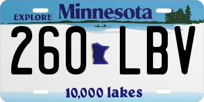 MN license plate 260LBV