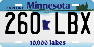 MN license plate 260LBX