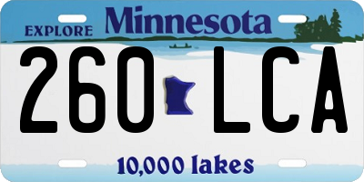 MN license plate 260LCA