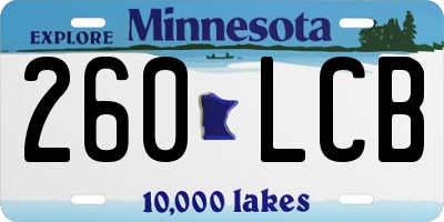 MN license plate 260LCB