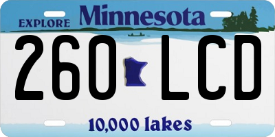 MN license plate 260LCD