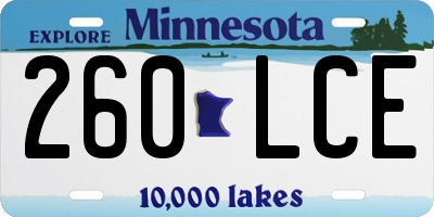 MN license plate 260LCE