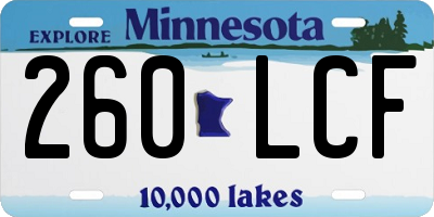 MN license plate 260LCF