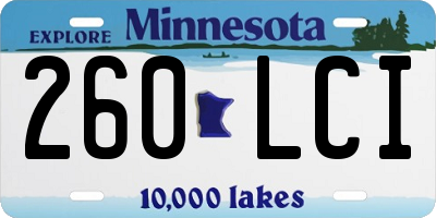 MN license plate 260LCI