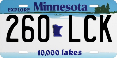 MN license plate 260LCK