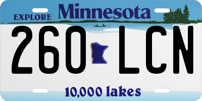MN license plate 260LCN