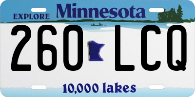 MN license plate 260LCQ