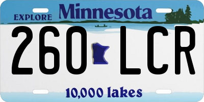 MN license plate 260LCR