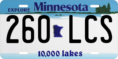 MN license plate 260LCS