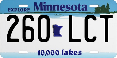 MN license plate 260LCT
