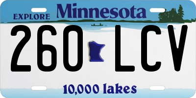 MN license plate 260LCV