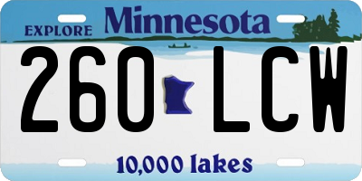 MN license plate 260LCW