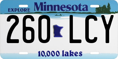 MN license plate 260LCY