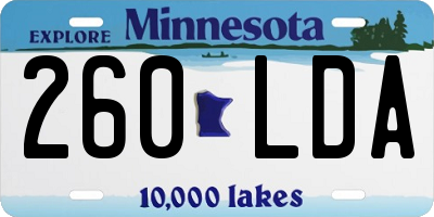 MN license plate 260LDA