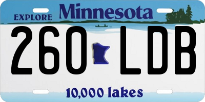 MN license plate 260LDB