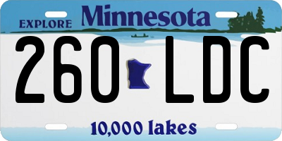 MN license plate 260LDC