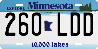 MN license plate 260LDD