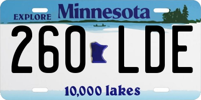 MN license plate 260LDE
