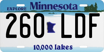 MN license plate 260LDF