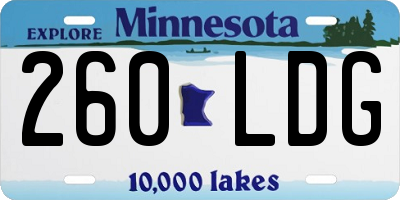 MN license plate 260LDG