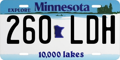 MN license plate 260LDH