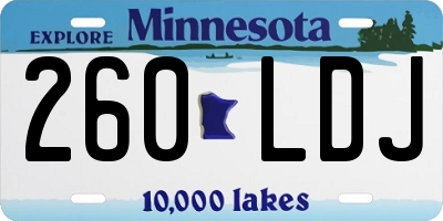 MN license plate 260LDJ