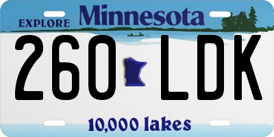 MN license plate 260LDK