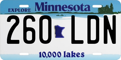 MN license plate 260LDN