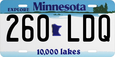 MN license plate 260LDQ