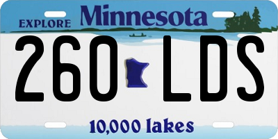 MN license plate 260LDS