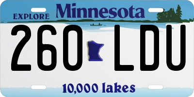 MN license plate 260LDU