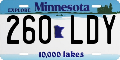 MN license plate 260LDY