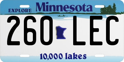 MN license plate 260LEC